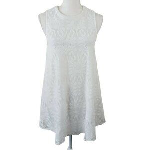 Forever 21 White Lace Sleeveless Tunic Sunflowers Sz Med Lined Baybydoll Style